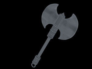medieval axe low-poly Modelo 3D