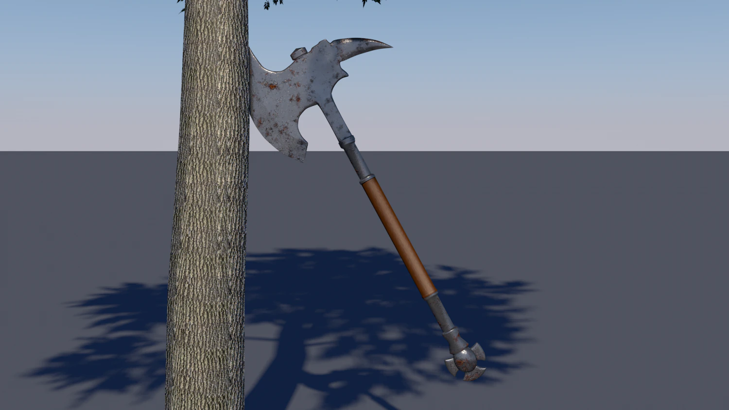 medieval axe low-poly 3D Model .c4d .max .obj .3ds .fbx .stl .blend 