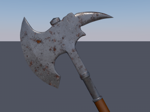 medieval axe low-poly Modèle 3D
