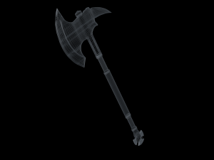 medieval axe low-poly Modèle 3D