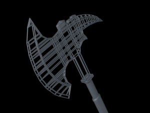 medieval axe low-poly Modèle 3D