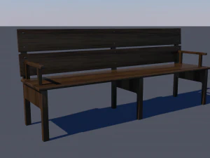 बेंच लो-पॉली 3D मॉडल