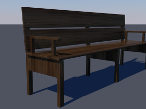 bench low-poly Modello 3D