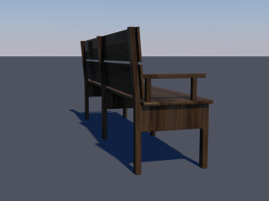 bench low-poly Modello 3D