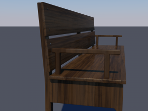 bench low-poly Modello 3D