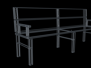 bench low-poly Modello 3D