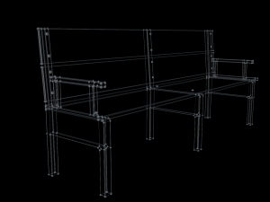 bench low-poly Modello 3D