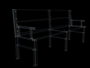 bench low-poly 3D Model