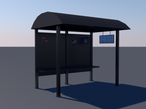 bus stop low-poly Modelo 3D