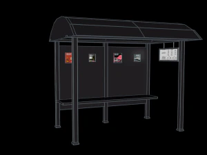 bus stop low-poly 3D Model