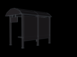 bus stop low-poly 3D Model