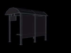 bus stop low-poly 3D Model