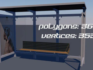 bus stop low-poly 3D Model