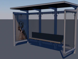 bus stop low-poly 3D Model