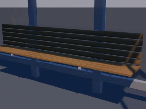 bus stop low-poly 3D Model