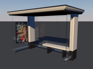 bus stop low-poly 3D Model