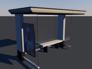 bus stop low-poly 3D मॉडल