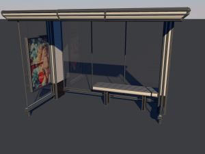 bus stop low-poly 3D मॉडल