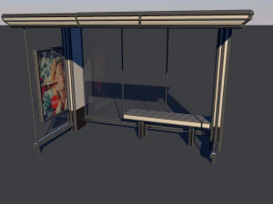 bus stop low-poly 3D Model