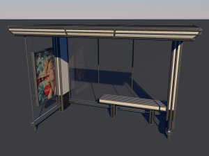 bus stop low-poly 3D मॉडल