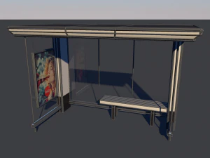 bus stop low-poly 3D Model