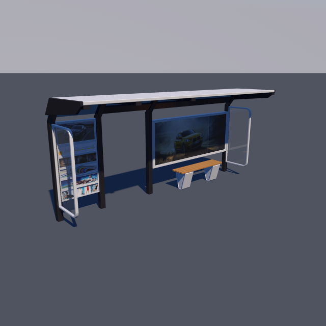 bus stop low-poly 3Dモデル .c4d .max .obj .3ds .fbx .stl .blend 
