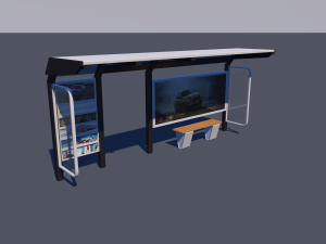 bus stop low-poly 3D Model