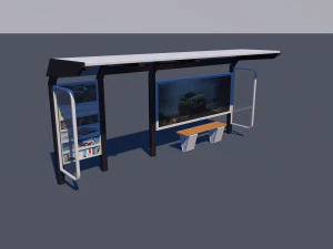 バス停ローポリ 3Dモデル