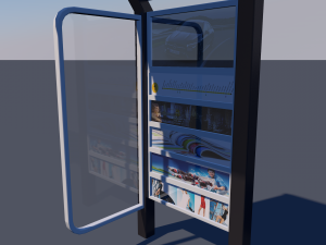 bus stop low-poly 3Dモデル