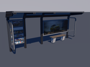 bus stop low-poly 3Dモデル