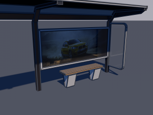 bus stop low-poly 3Dモデル
