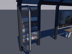 bus stop low-poly 3Dモデル