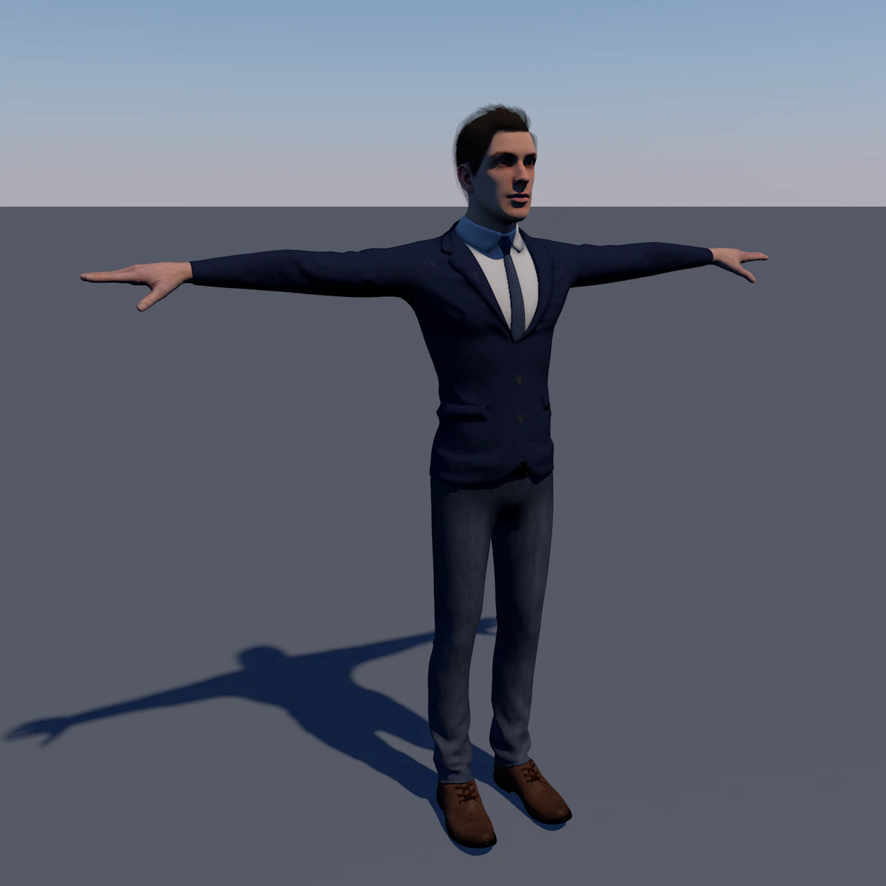 man character low-poly 3D Model .c4d .max .obj .3ds .fbx .stl .blend 