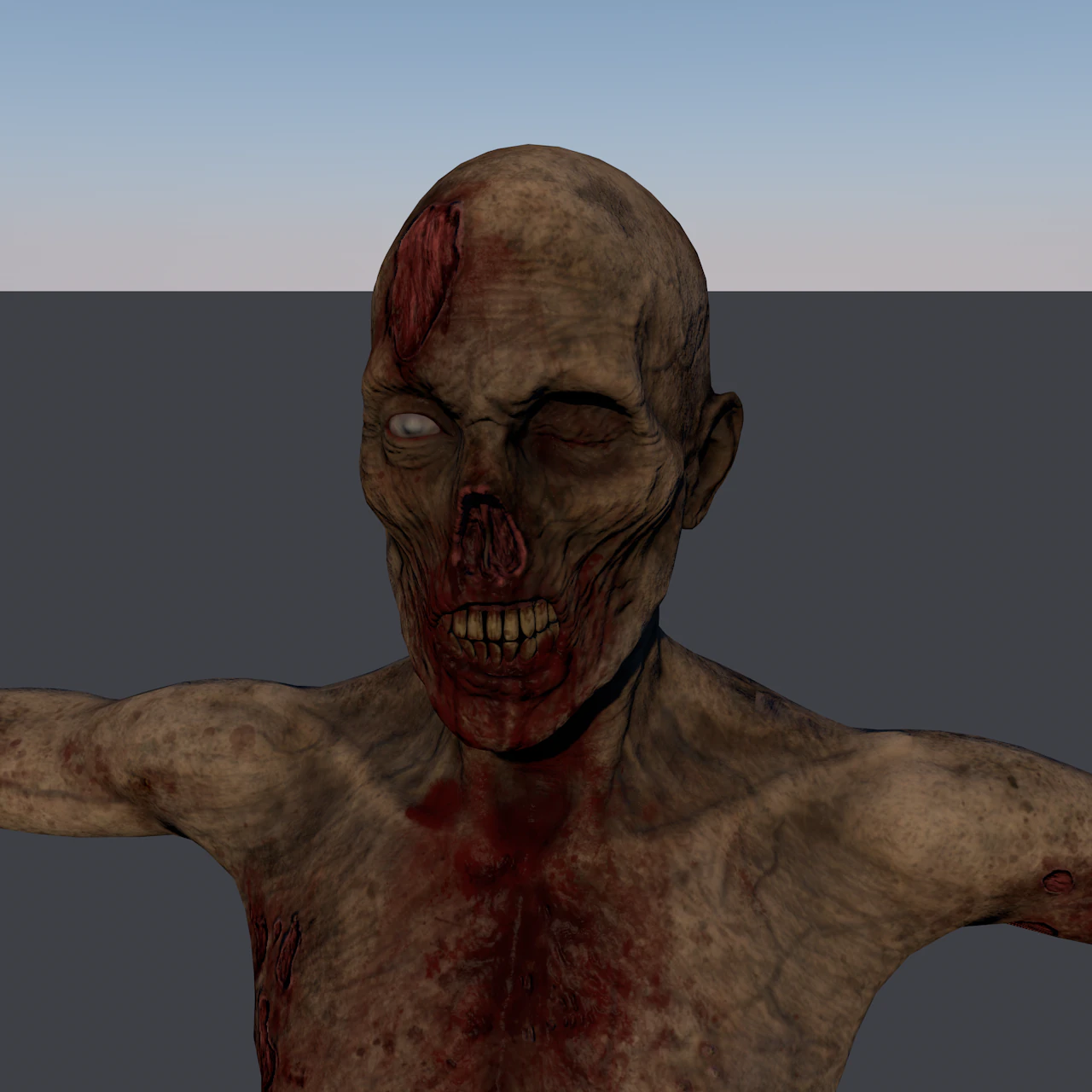 zombie low-poly 3D Model .c4d .max .obj .3ds .fbx .stl .blend 