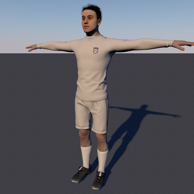 footballer low-poly Modèle 3D .c4d .max .obj .3ds .fbx .stl .blend 