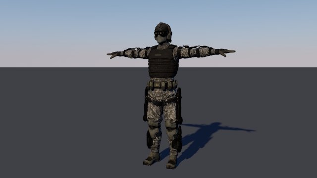 swat soldier low-poly 3D मॉडल .c4d .max .obj .3ds .fbx .stl .blend 