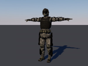 swat soldier low-poly 3D Model