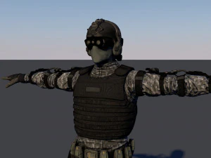 swat soldier low-poly 3D Model