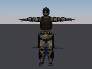 swat soldier low-poly 3D मॉडल