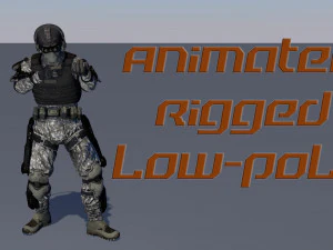 swat soldier low-poly 3D Model