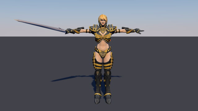 woman swordmaster - game ready low-poly Model 3D .c4d .max .obj .3ds .fbx .stl .blend 
