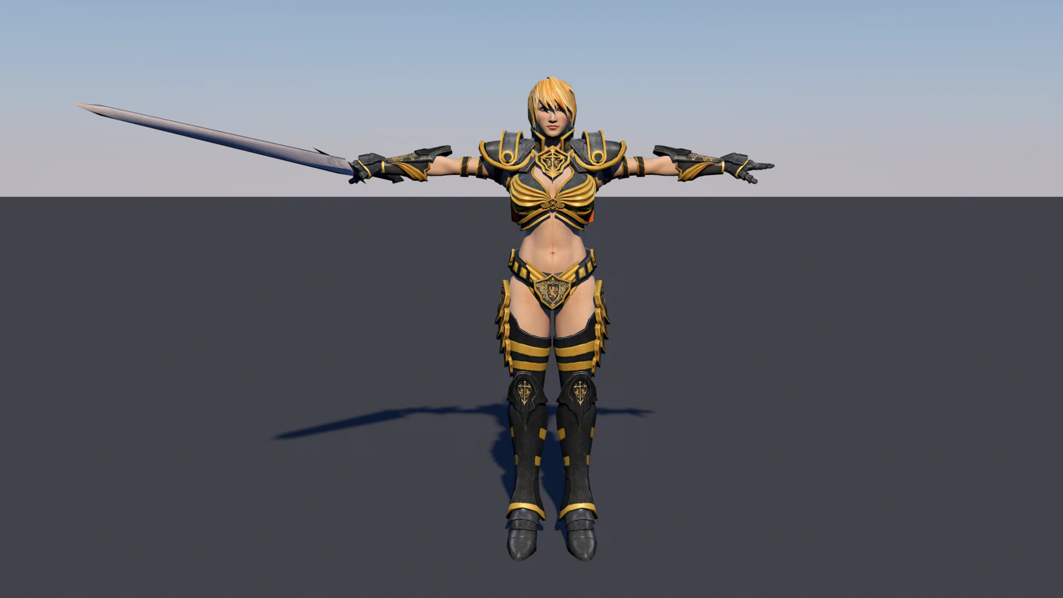 woman swordmaster - game ready low-poly 3D Model .c4d .max .obj .3ds .fbx .stl .blend 