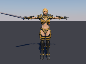 woman swordmaster - game ready low-poly 3D Model