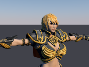 woman swordmaster - game ready low-poly Model 3D