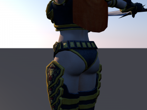 woman swordmaster - game ready low-poly Model 3D