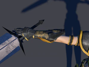 woman swordmaster - game ready low-poly 3D Model