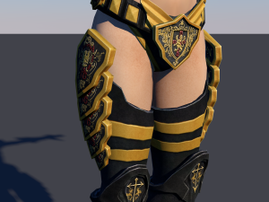 woman swordmaster - game ready low-poly Model 3D
