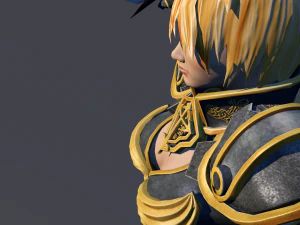 woman swordmaster - game ready low-poly 3D Model