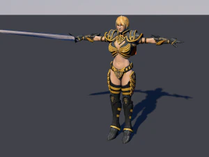 woman swordmaster - game ready low-poly 3D Model