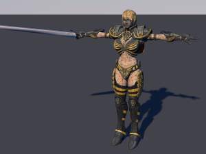 woman swordmaster - game ready low-poly Model 3D